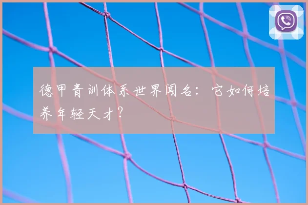德甲青训体系世界闻名:它如何培养年轻天才?